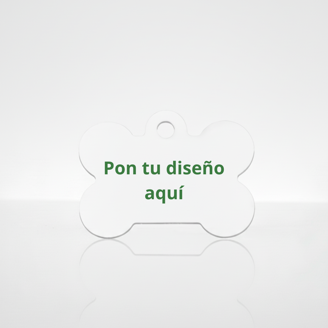 Chapa para mascotas en forma de hueso de aluminio sublimable