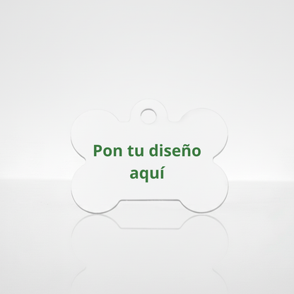 Chapa para mascotas en forma de hueso de aluminio sublimable